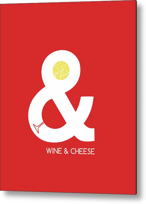 Wine Metal Print featuring the digital art Wine and Cheese by Neelanjana Bandyopadhyay