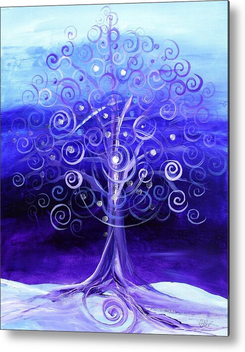 Tree Metal Print featuring the painting Winter Tree, One by J Vincent Scarpace