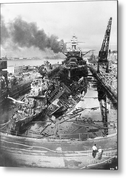 1940-1949 Metal Print featuring the photograph Wrecked Navy Destroyers by Bettmann