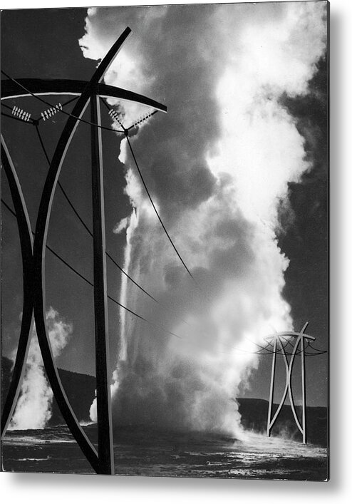 Unspecified Metal Print featuring the photograph Yellowstone National Park's Old Faithful by Alfred Eisenstaedt