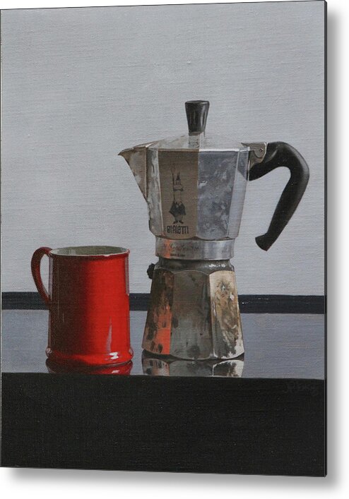  Metal Print featuring the painting Coffee Meet #2 by Jason Patrick Jenkins