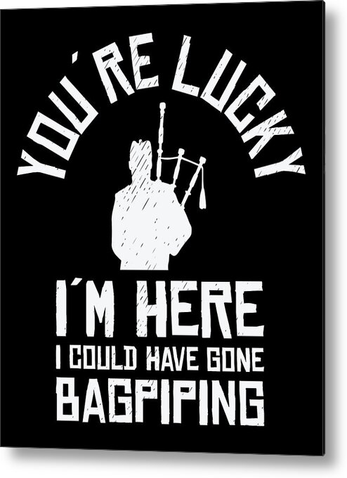 Bagpiper Metal Print featuring the digital art Funny Bagpiper Bagpiping Scotsman Musician Player #1 by Toms Tee Store