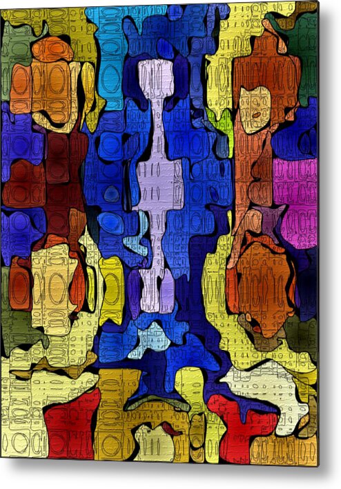 Abstract Metal Print featuring the painting Happy to See You #2 by Rafael Salazar