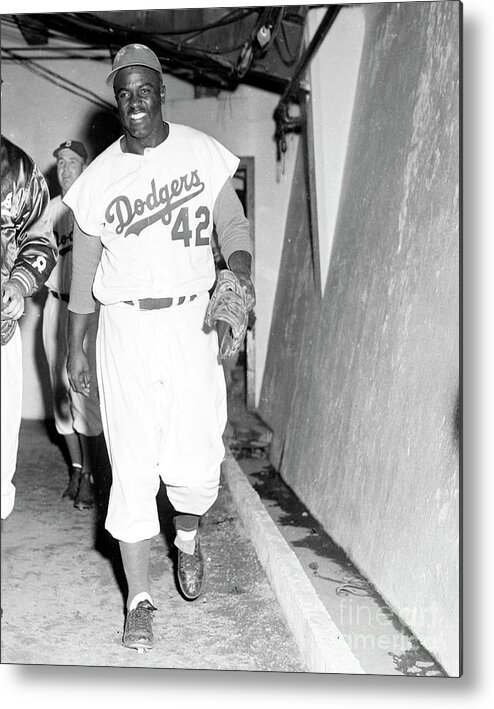 1950-1959 Metal Print featuring the photograph Jackie Robinson by Kidwiler Collection