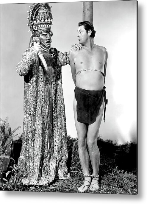 Johnny Weissmuller Metal Print featuring the photograph JOHNNY WEISSMULLER in TARZAN AND THE MERMAIDS -1948-, directed by ROBERT FLOREY. #1 by Album