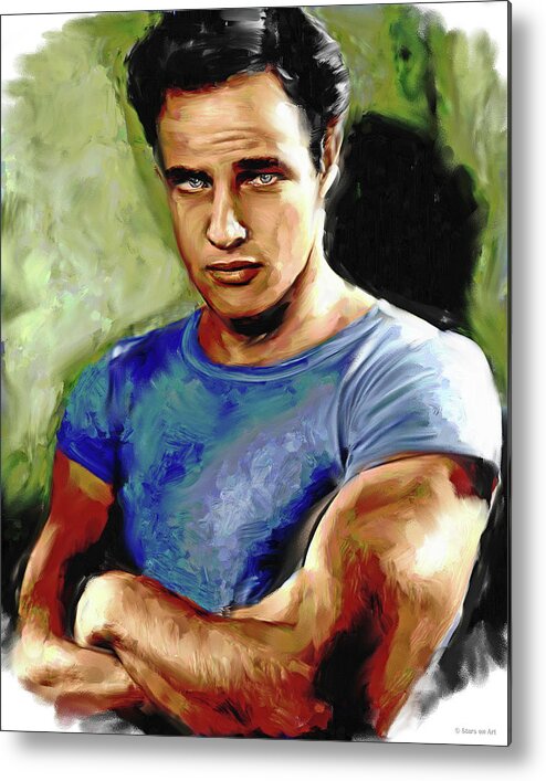 Marlon Brando Metal Print featuring the painting Marlon Brando #2 by Movie World Posters