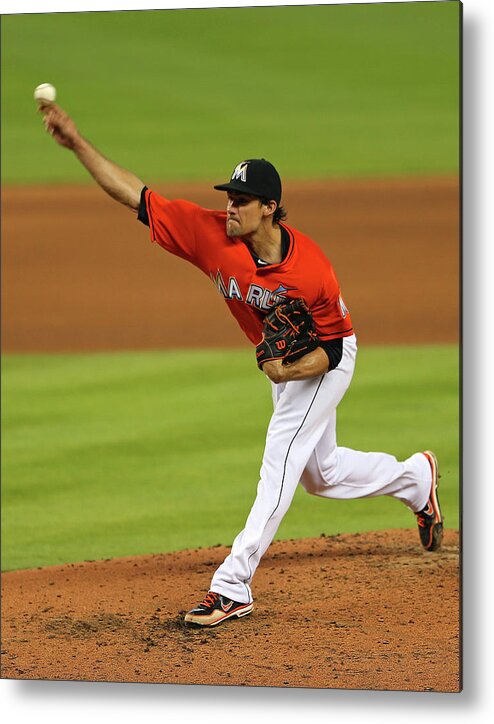 American League Baseball Metal Print featuring the photograph Nathan Eovaldi by Mike Ehrmann