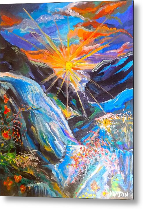 Sunrise Metal Print featuring the painting Praise The Lord In All Things #1 by John Keaton
