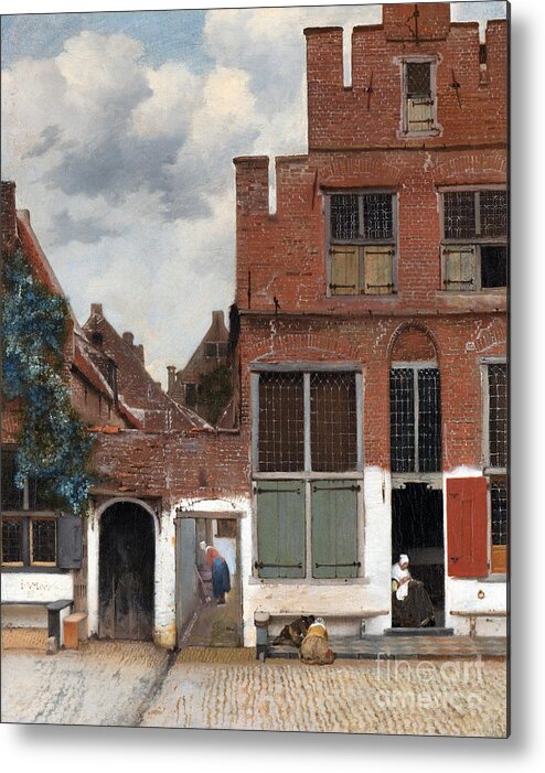 1658 Metal Print featuring the painting The Little Street, 1658 #1 by Johannes Vermeer
