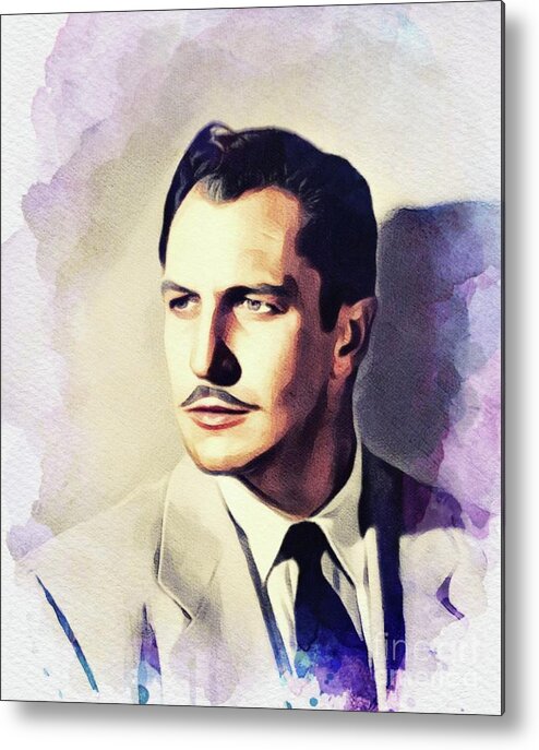 Vincent Metal Print featuring the painting Vincent Price, Hollywood Legend #1 by Esoterica Art Agency