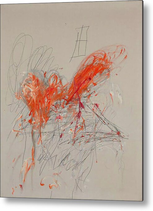 Abstract Metal Print featuring the painting Cy Twombly #11 by Emma Ava