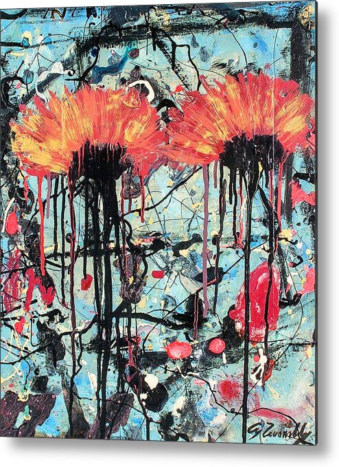 Abstract Metal Print featuring the painting Cy Twombly #12 by Emma Ava