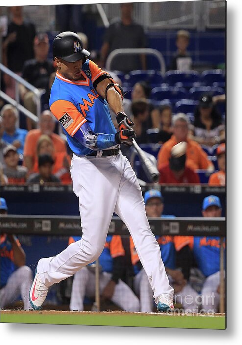 People Metal Print featuring the photograph Giancarlo Stanton by Mike Ehrmann