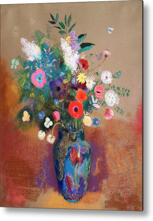 1900s Metal Print featuring the painting Bouquet of Flowers #2 by MotionAge Designs