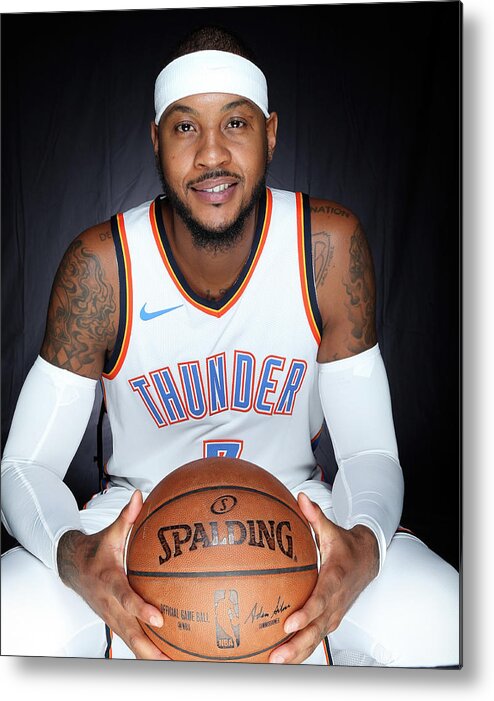 Media Day Metal Print featuring the photograph Carmelo Anthony by Layne Murdoch