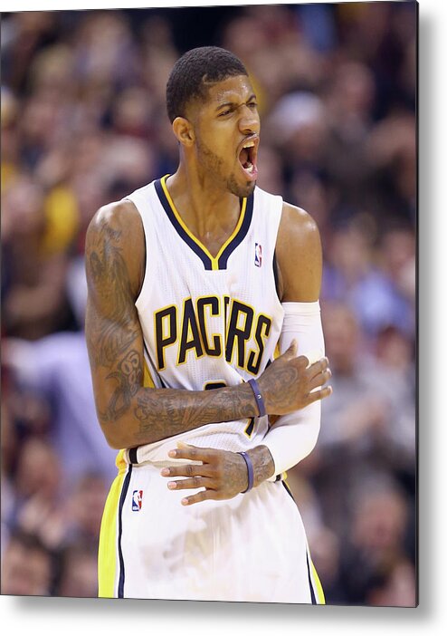 Nba Pro Basketball Metal Print featuring the photograph Paul George #2 by Andy Lyons