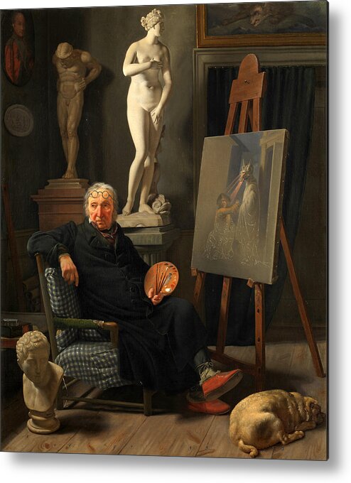 Martinus Rorbye Metal Print featuring the painting Portrait of the painter C. A. Lorentzen #2 by Martinus Rorbye