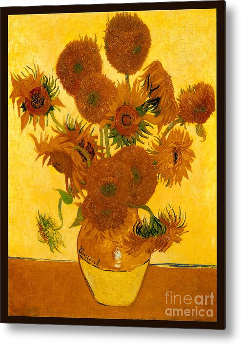 Van Gogh Metal Print featuring the painting Sunflowers 1888 by Vincent van Gogh