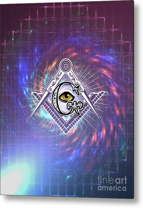 Illuminati Metal Print featuring the digital art Freemason Symbolism #23 by Esoterica Art Agency