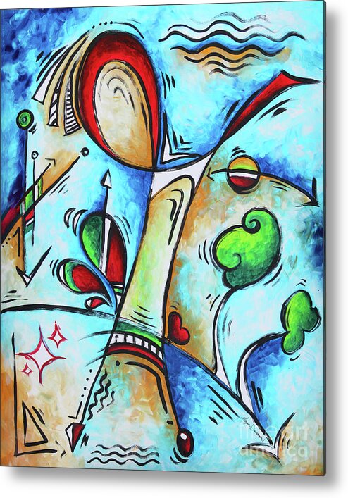 Abstract Art Metal Print featuring the painting Abstract Art Whimsical Seuss Like Happy Joyful Original Painting Modern Artwork Megan Duncanson #3 by Megan Aroon