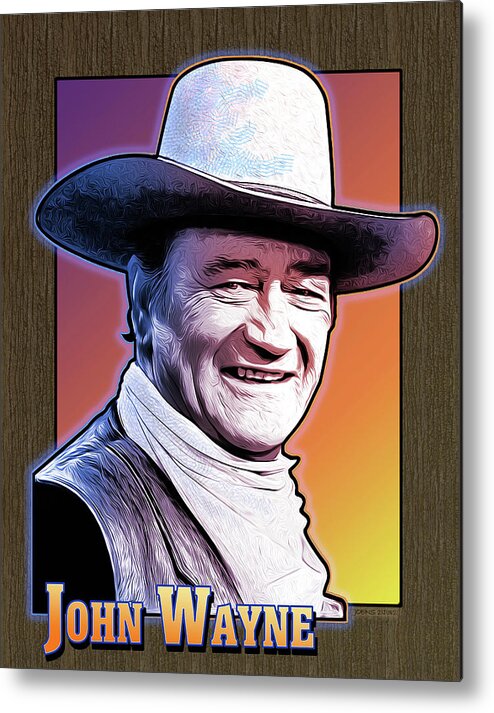 John Wayne Metal Print featuring the digital art John Wayne #3 by Greg Joens