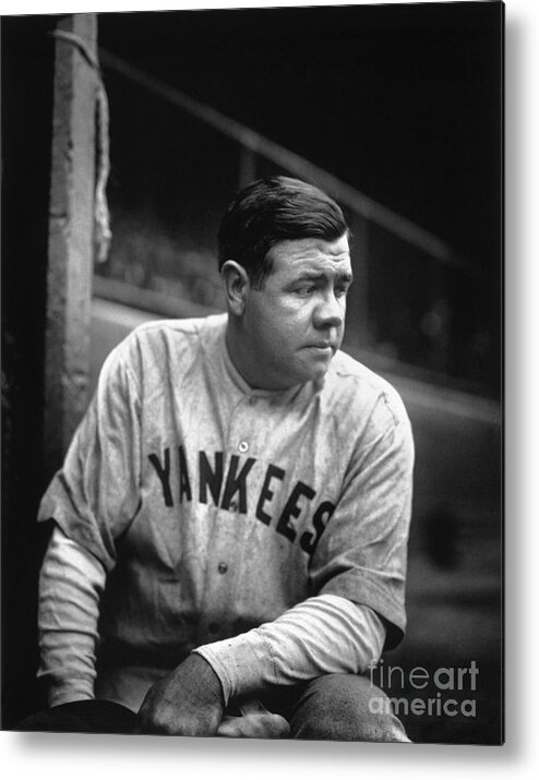 People Metal Print featuring the photograph Babe Ruth by National Baseball Hall Of Fame Library