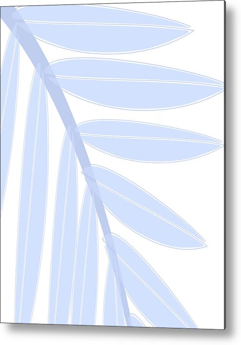 Palm Leaf Metal Print featuring the digital art Boho Pastel Palm Leaf Abstract #6 by Bob Pardue