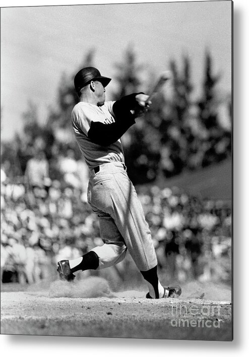 American League Baseball Metal Print featuring the photograph Mickey Mantle by National Baseball Hall Of Fame Library