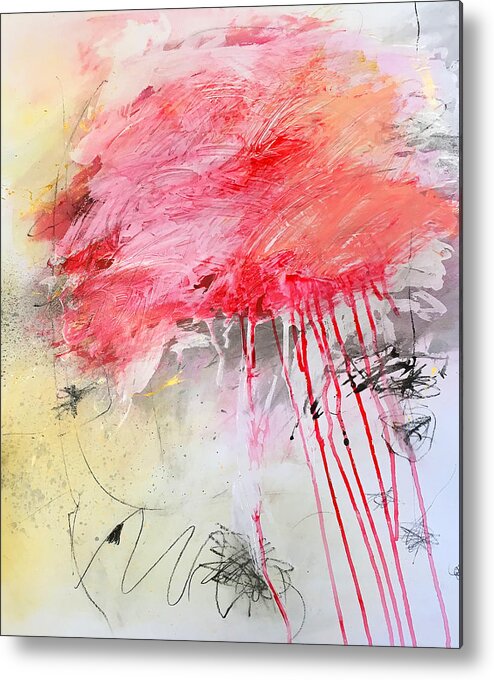 Abstract Metal Print featuring the painting Cy Twombly #9 by Emma Ava