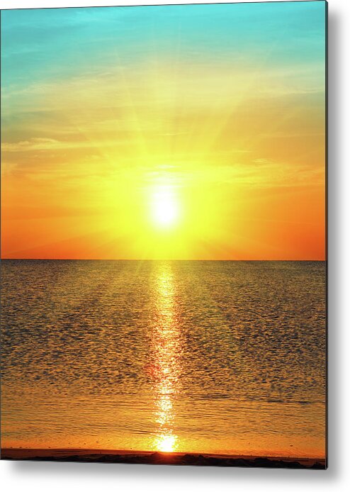 Sunrise Metal Print featuring the photograph Sunrise Over Sea #9 by Mikhail Kokhanchikov