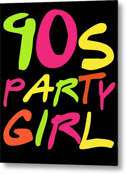Retro Metal Print featuring the digital art 90s Party Girl by Flippin Sweet Gear