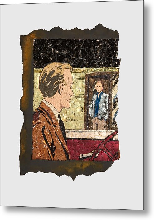 Glass Metal Print featuring the mixed media A Meeting with Steven Brent by Matthew Lazure