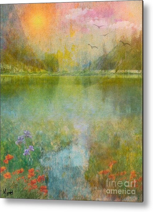 Lake Metal Print featuring the digital art A Mountain Lake by William Wyckoff