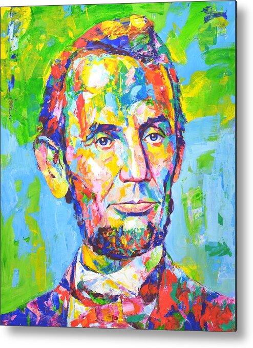 Abraham Lincoln Metal Print featuring the painting 	Abraham Lincoln by Iryna Kastsova
