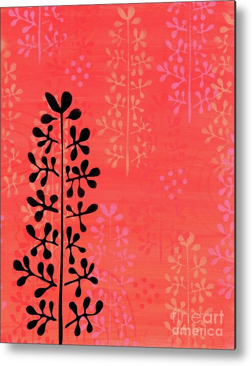 Japanese Flowers Metal Print featuring the painting Abstract Japanese Flower Buds by Donna Mibus
