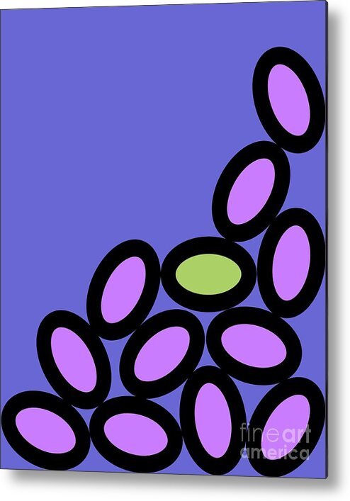 Abstract Metal Print featuring the digital art Abstract Ovals on Twilight by Donna Mibus