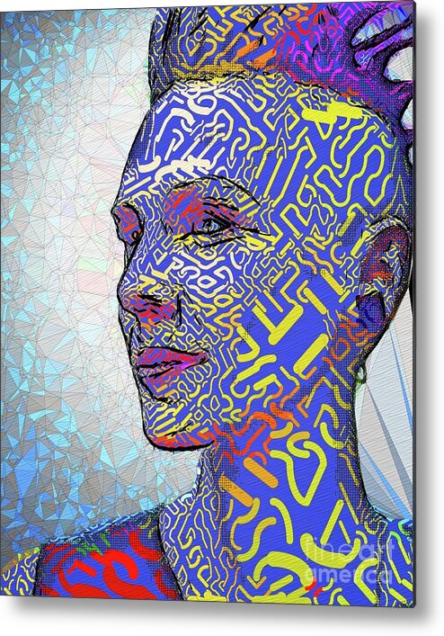 Abstract Metal Print featuring the digital art Abstract Portrait - 111c - Digital Artwork by Philip Preston