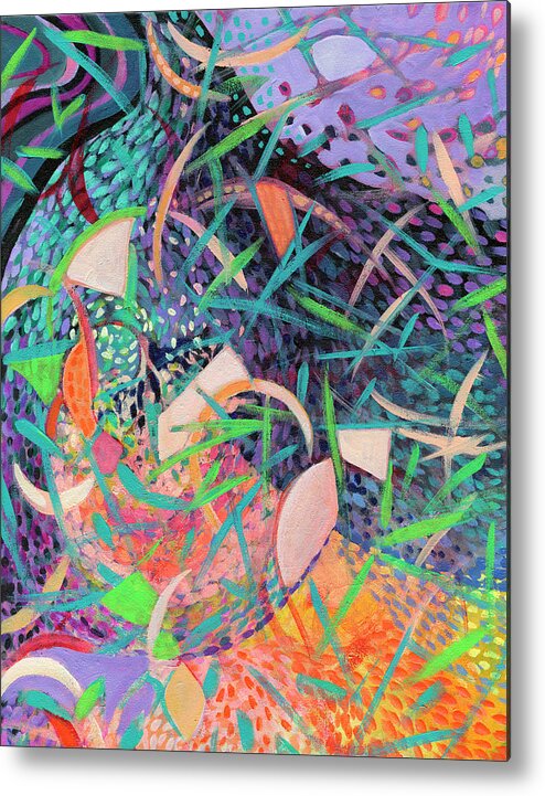 Abstract Metal Print featuring the painting Abstraction 1 by Jennifer Lommers