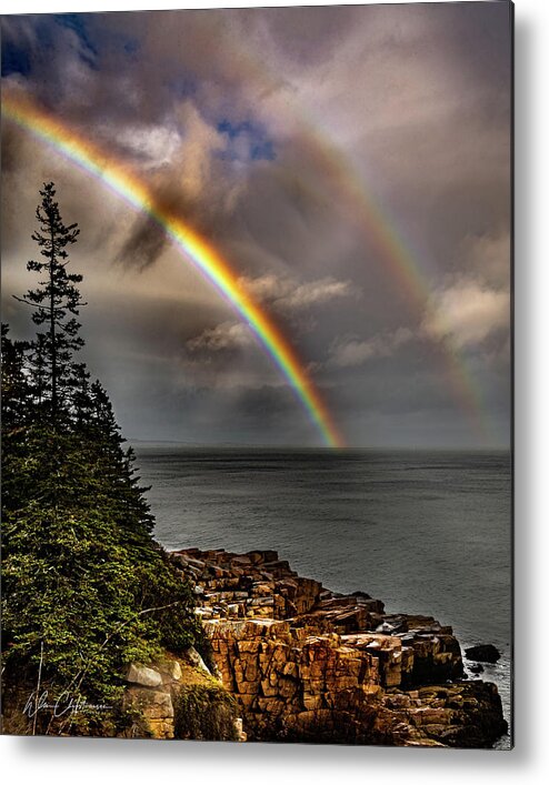 Maine Metal Print featuring the photograph Acadia Double Rainbow II by William Christiansen