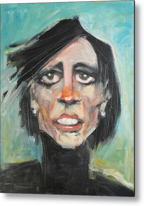 Actor Metal Print featuring the painting Aging Actress after eye lift by Tim Nyberg