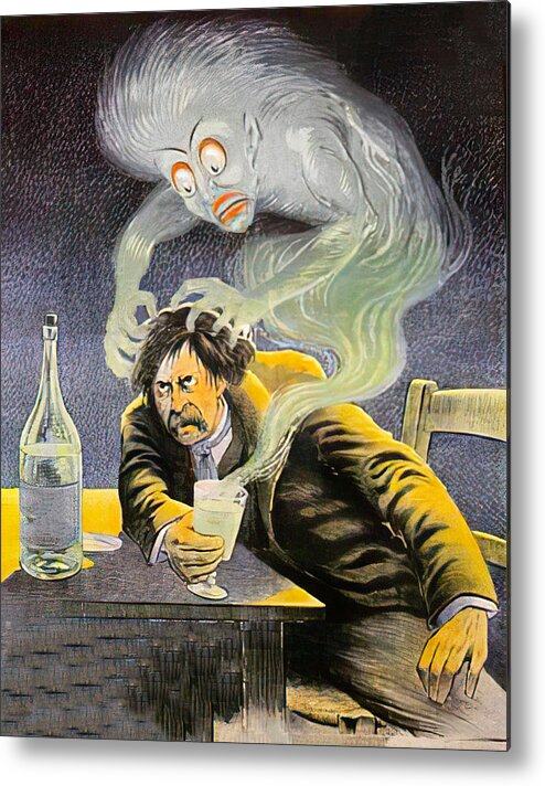 Alcohol Metal Print featuring the painting ''Alcohol and its Victims'', 1911, movie poster base art by Movie World Posters