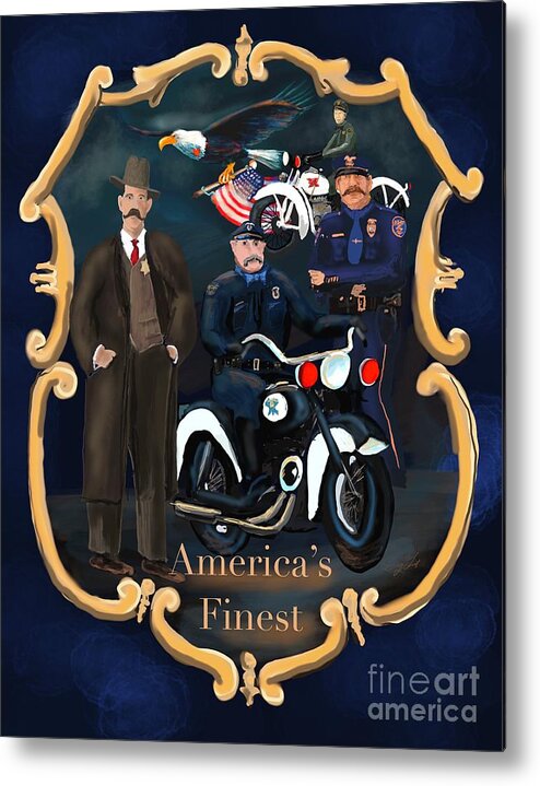 Police Metal Print featuring the digital art Americas Finest by Doug Gist