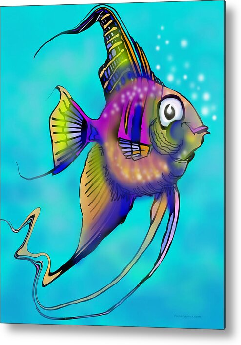 Angelfish Metal Print featuring the painting Angelfish by Kevin Middleton