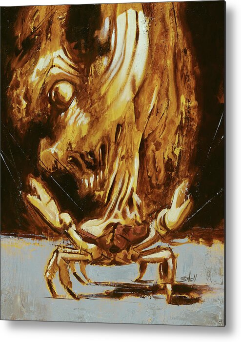 Surrealism Metal Print featuring the painting Animal sublife by Sv Bell