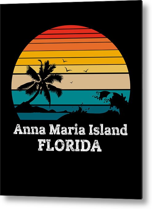 Anna Maria Island Metal Print featuring the drawing Anna Maria Island FLORIDA by Bruno