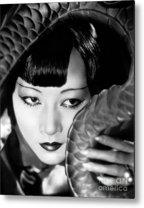 Anna May Wong Metal Print featuring the photograph Anna May Wong by Sad Hill - Bizarre Los Angeles Archive
