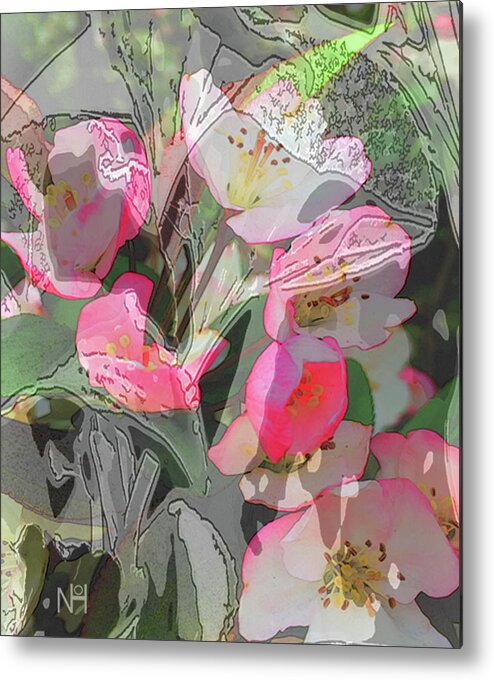 Flowers Metal Print featuring the digital art Apple Blooms at Easter by Nancy Olivia Hoffmann