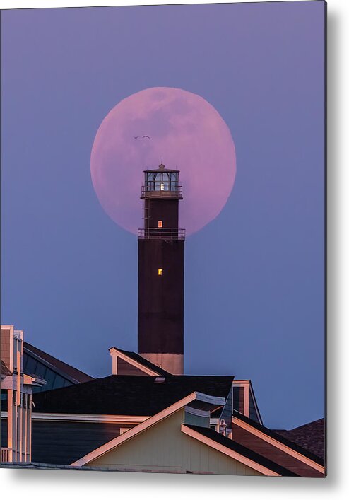 Fullmoon Metal Print featuring the photograph April Pink Supermoon by Nick Noble