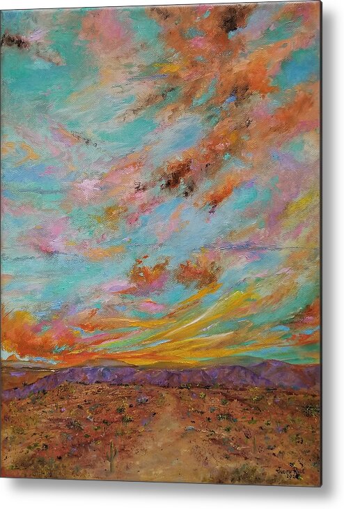 Arizona Metal Print featuring the painting Arizona Atmosphere by Judith Rhue