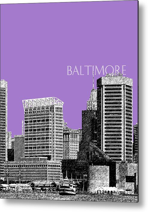 Architecture Metal Print featuring the digital art Baltimore Skyline 1 - Violet by DB Artist